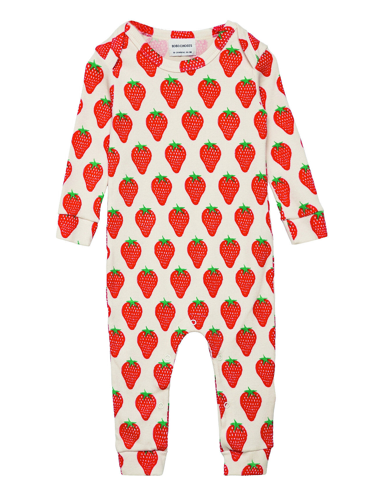 Bobo Choses Strawberry All Over Long Sleeve Overall Langermet Bodysuit Multi/mønstret Bobo Choses