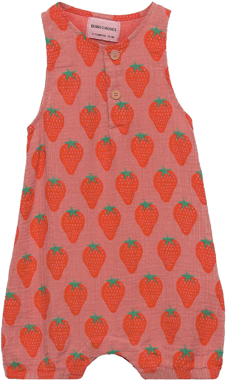 Bobo Choses Strawberry All Over Woven Playsuit Bodies Sleeveless Bodies Multi/mønstret Bobo Choses