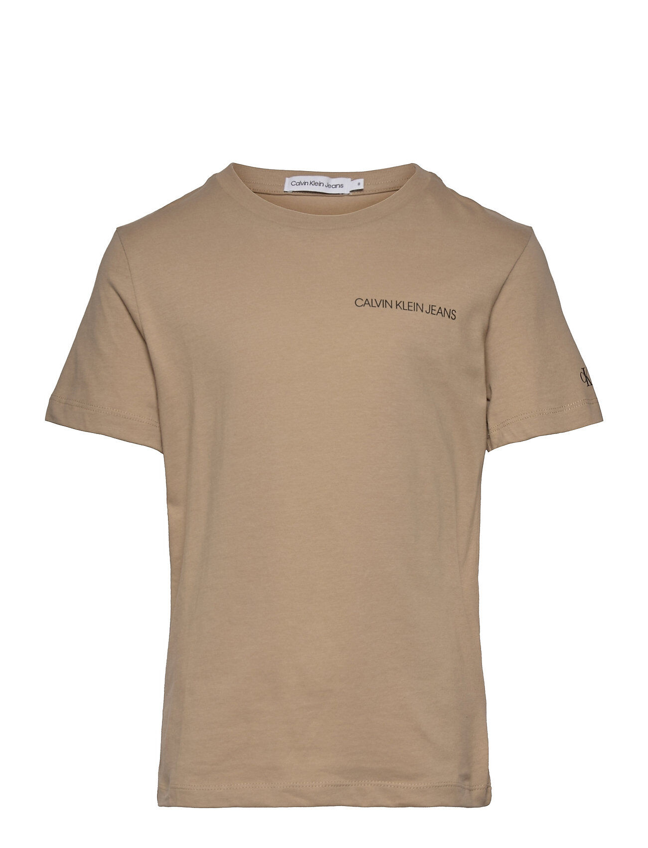 Calvin Chest Logo Top T-shirts Short-sleeved Beige Calvin Klein