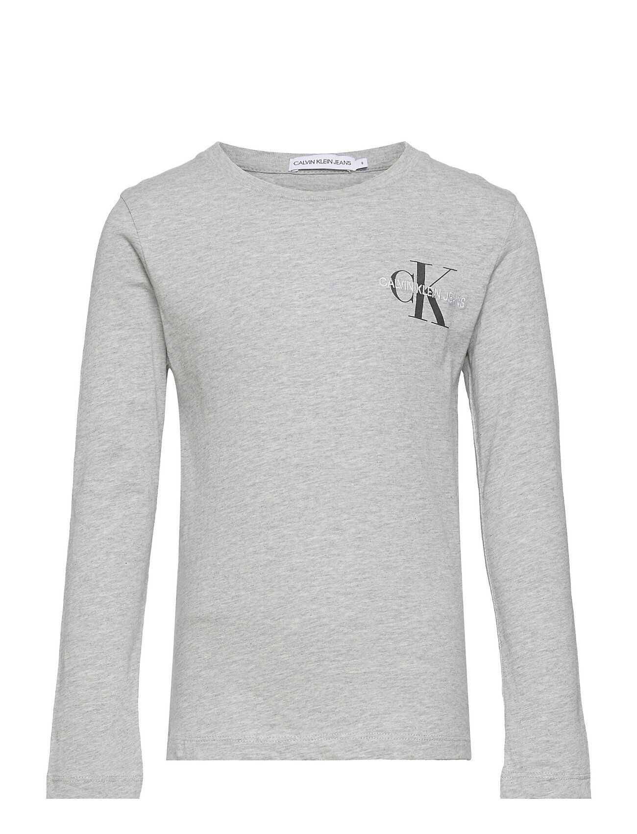 Calvin Chest Monogram Ls Top T-shirts Long-sleeved T-shirts Grå Calvin Klein