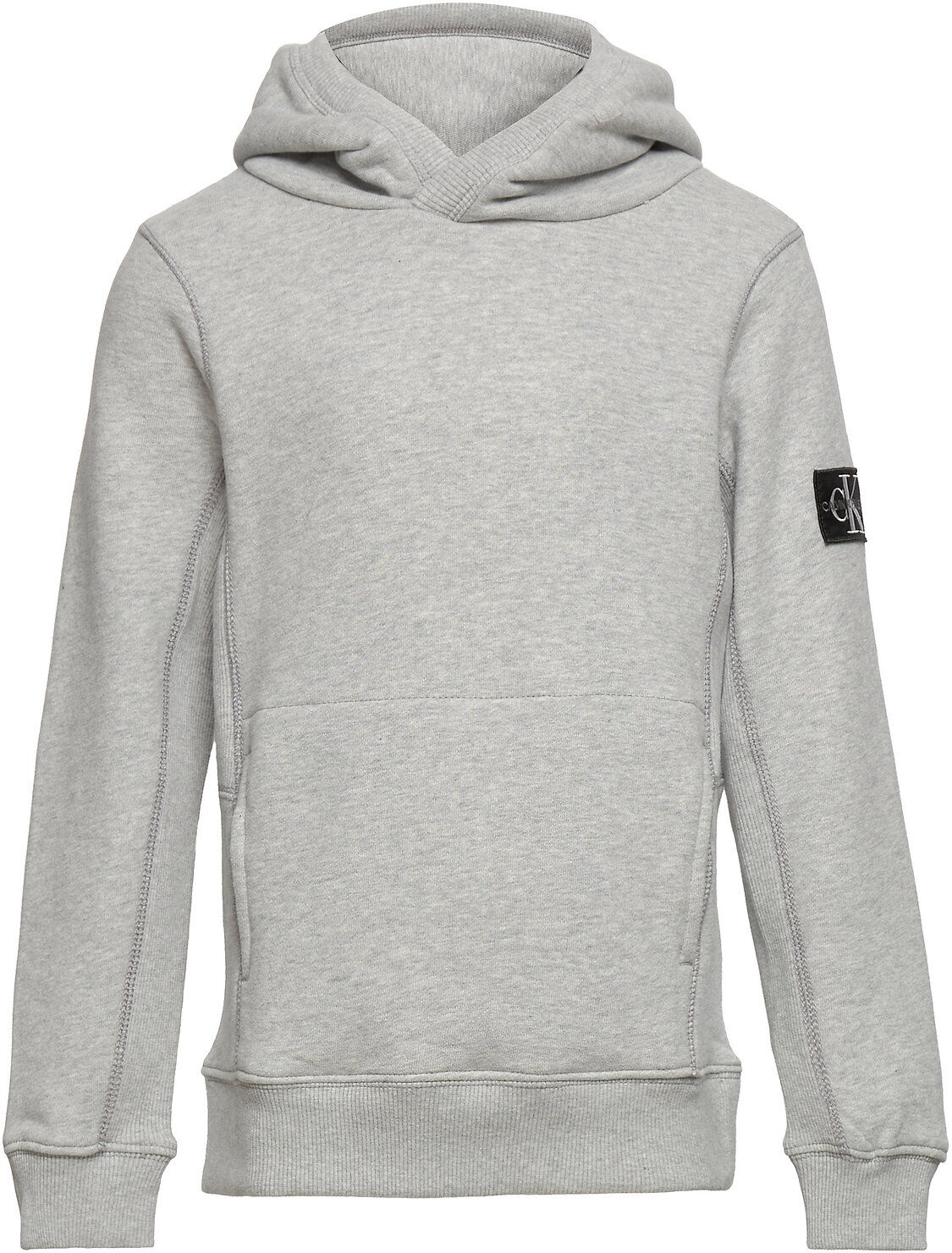 Calvin Rib Blocking Badge Hoodie Hettegenser Genser Grå Calvin Klein