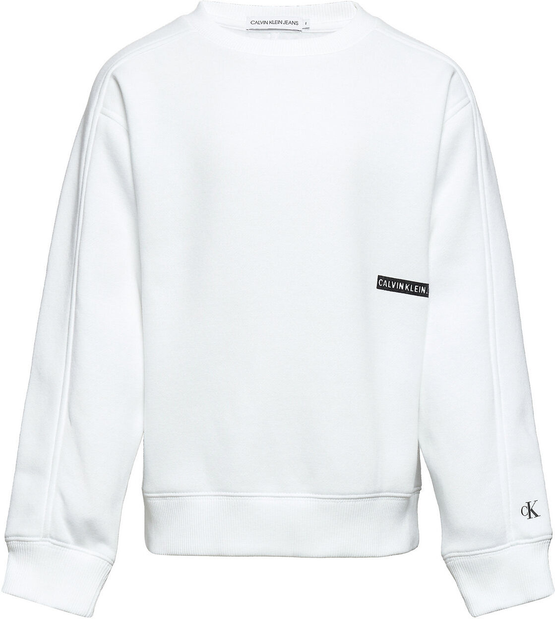 Calvin Micro Flock Logo Rlxd Sweatshirt Sweat-shirt Genser Hvit Calvin Klein