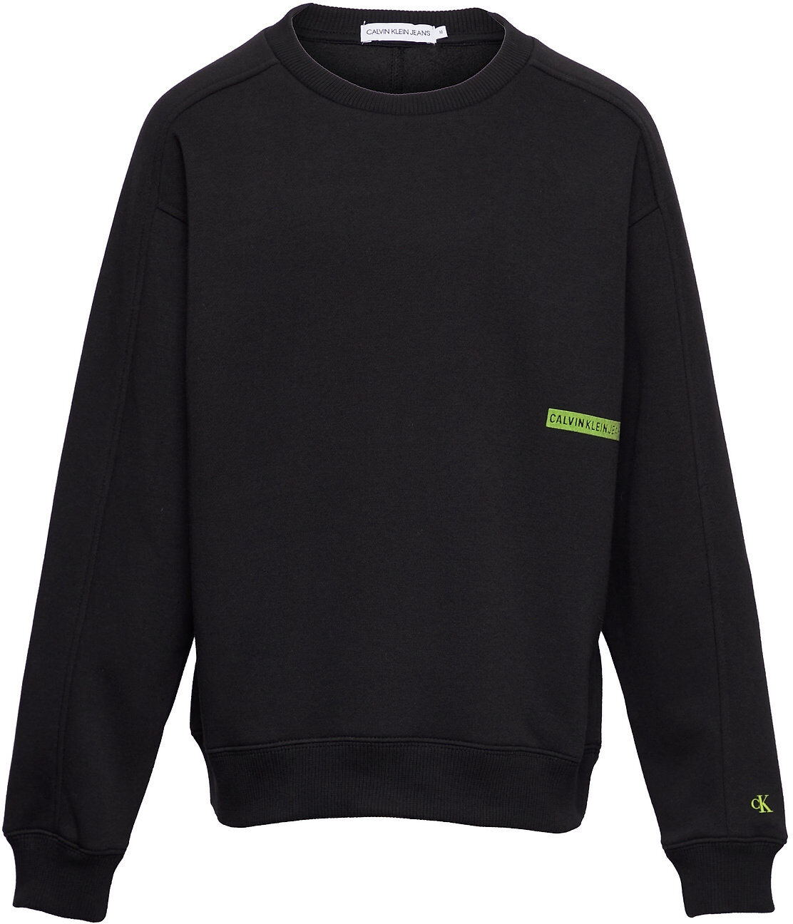 Calvin Micro Flock Logo Rlxd Sweatshirt Sweat-shirt Genser Svart Calvin Klein