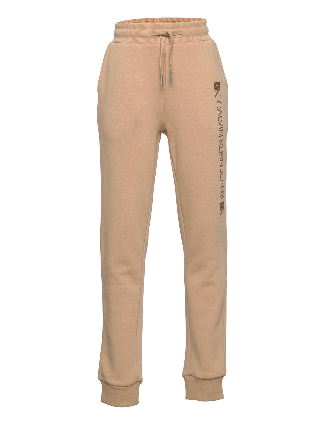 Calvin Monogram Block Logo Sweatpants Joggebukser Pysjbukser Beige Calvin Klein