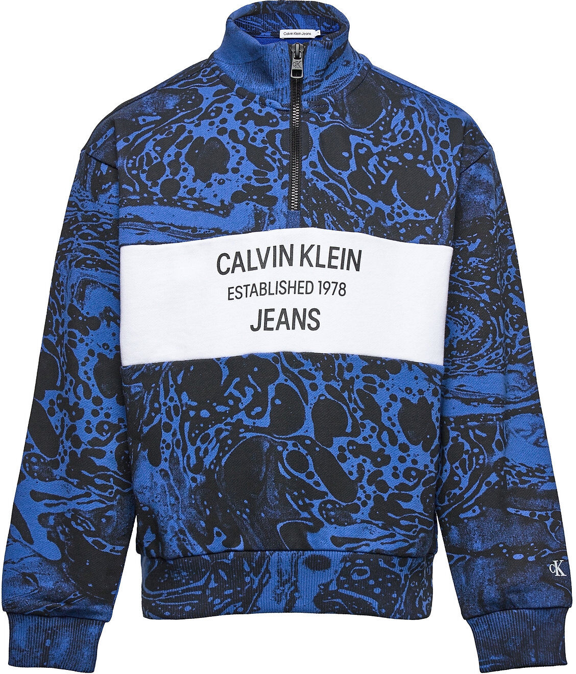 Calvin Liquid Relaxed Zip Up Sweatshirt Sweat-shirt Genser Blå Calvin Klein