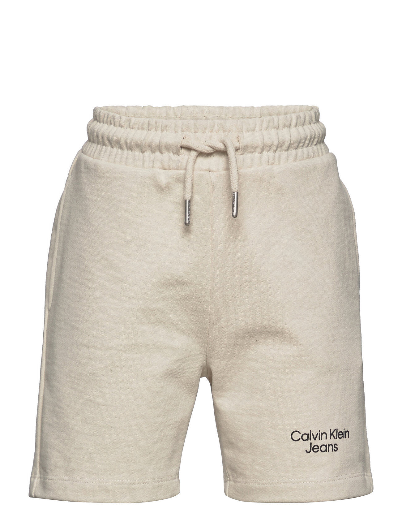Calvin Stacked Logo Relaxed Shorts Shorts Sweat Shorts Beige Calvin Klein