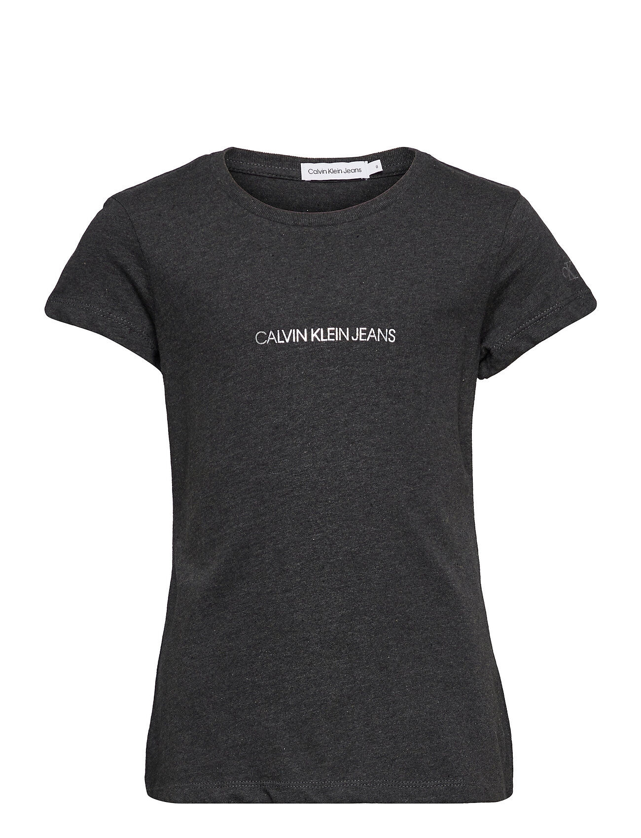 Calvin Metallic Chest Logo Slim Top T-shirts Short-sleeved Grå Calvin Klein