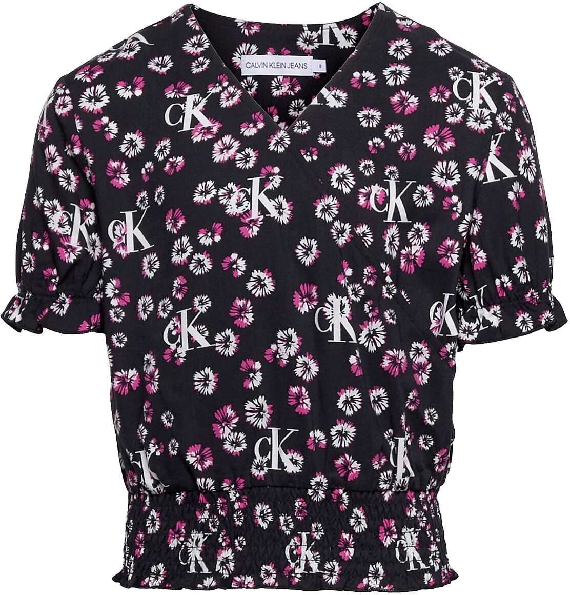 Calvin Mini Floral Aop Wrap Top Bluse Tunika Blå Calvin Klein