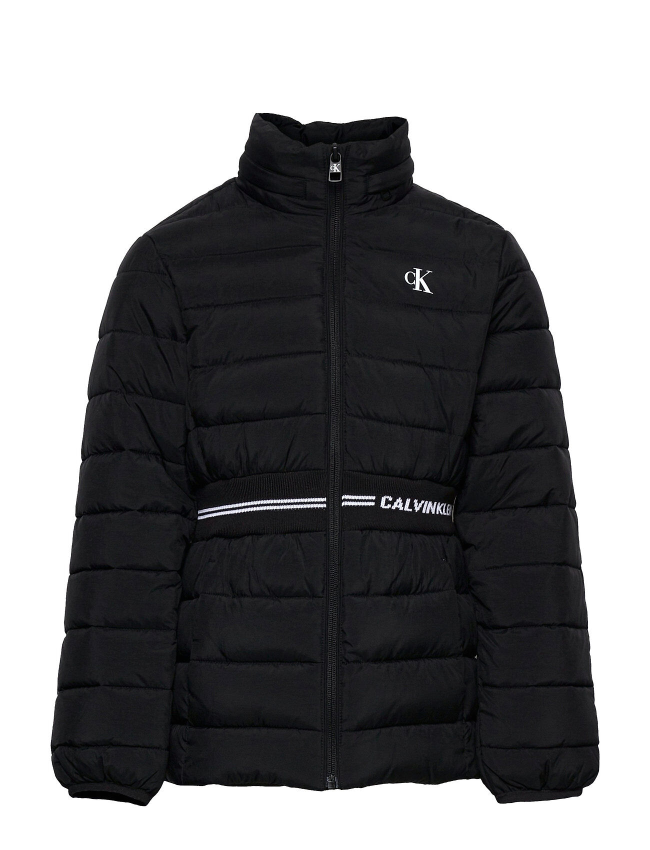 Calvin Intarsia Logo Light Jacket Fôret Jakke Svart Calvin Klein