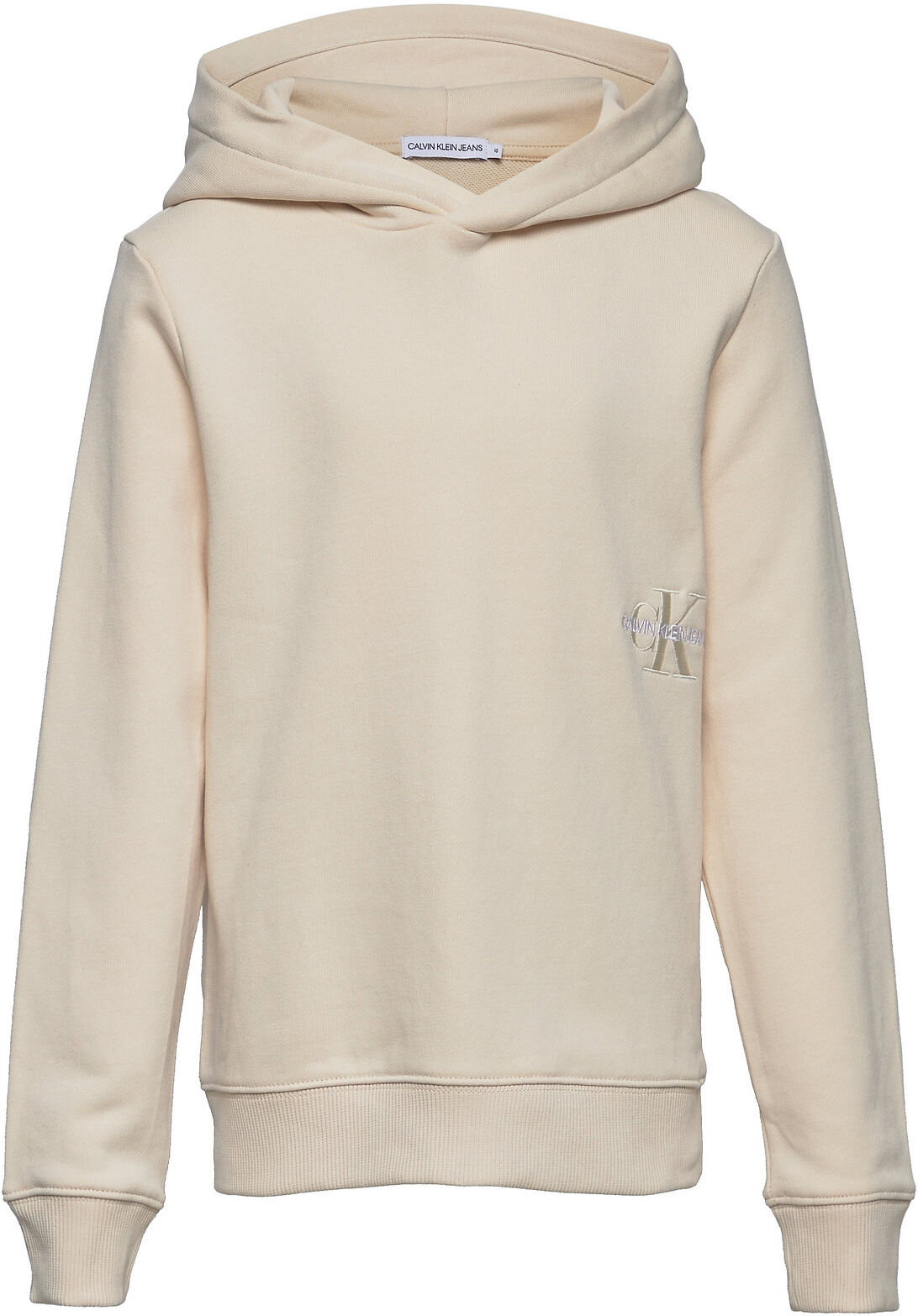 Calvin Monogram Embroidery Hoodie Hettegenser Genser Beige Calvin Klein