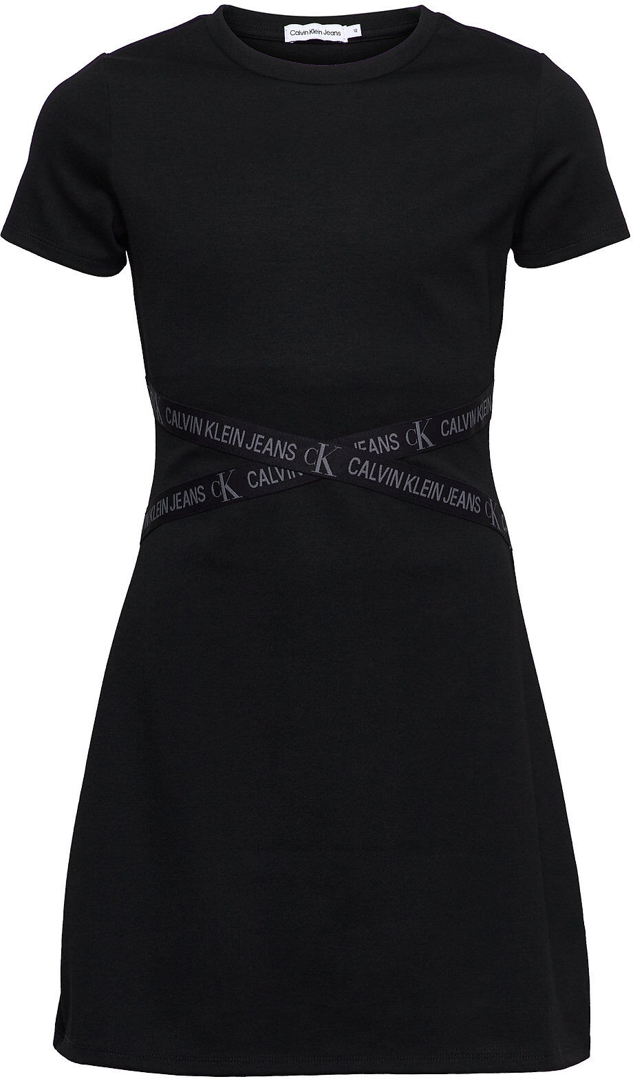 Calvin Punto Logo Tape Ss Dress Dresses & Skirts Dresses Casual Dresses Short-sleeved Casual Dresses Svart Calvin Klein