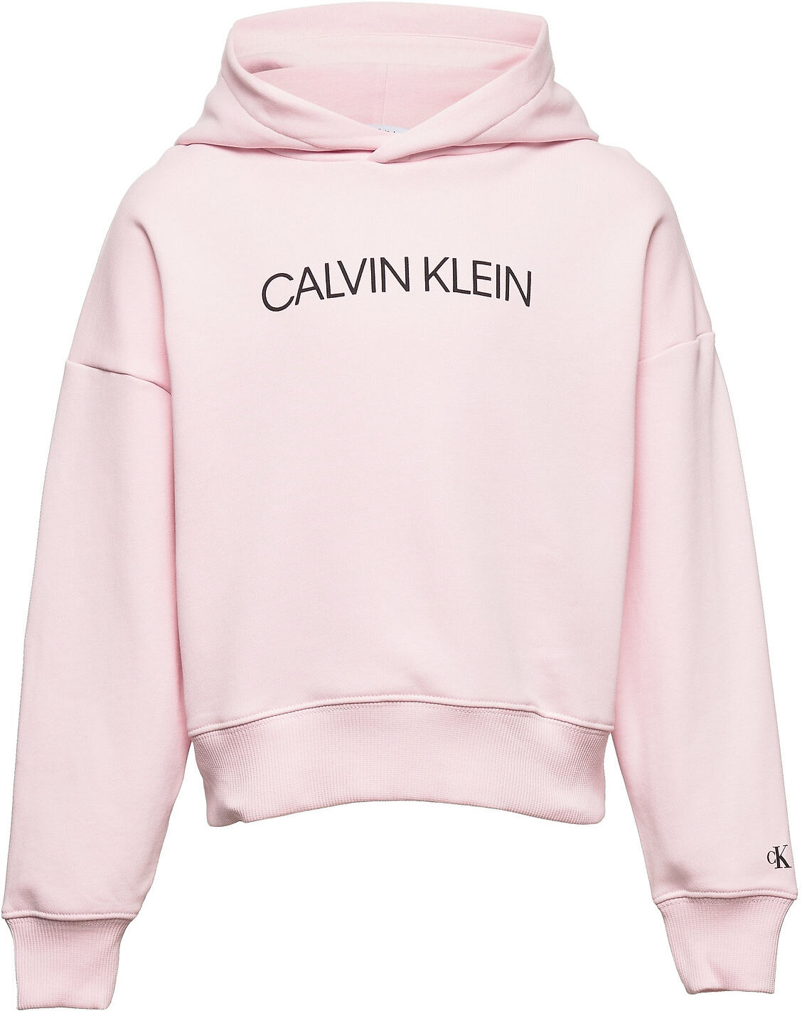 Calvin Institutional Cropped Hoodie Hettegenser Genser Rosa Calvin Klein