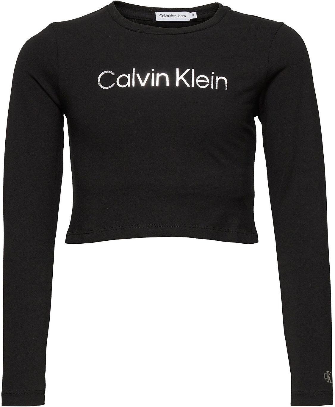 Calvin Inst Silver Logo Ls T-Shirt T-shirts Long-sleeved T-shirts Svart Calvin Klein