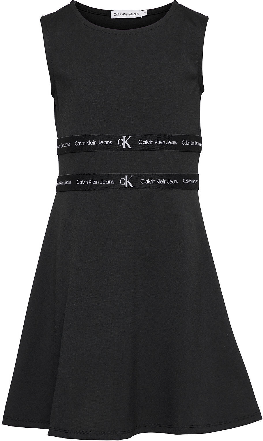 Calvin Logo Tape Punto Sleeveless Dress Dresses & Skirts Dresses Casual Dresses Sleeveless Casual Dresses Svart Calvin Klein