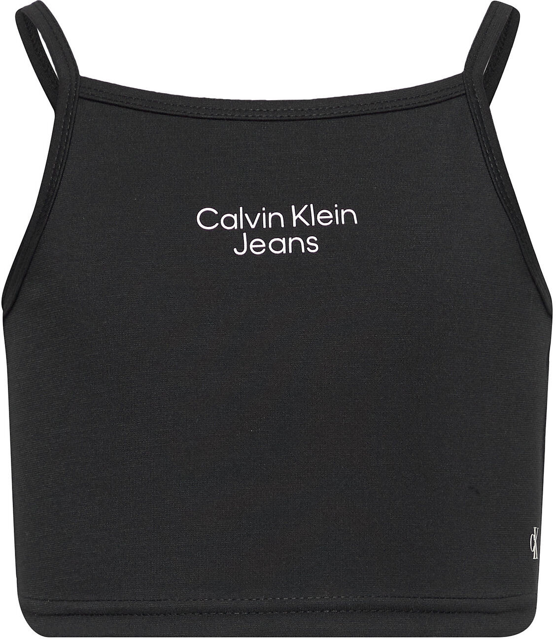 Calvin Stacked Logo Punto Strap Top T-shirts Sleeveless Svart Calvin Klein