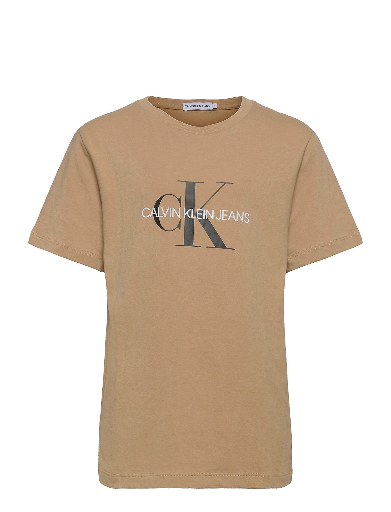 Calvin Monogram Logo T-Shirt T-shirts Short-sleeved Beige Calvin Klein