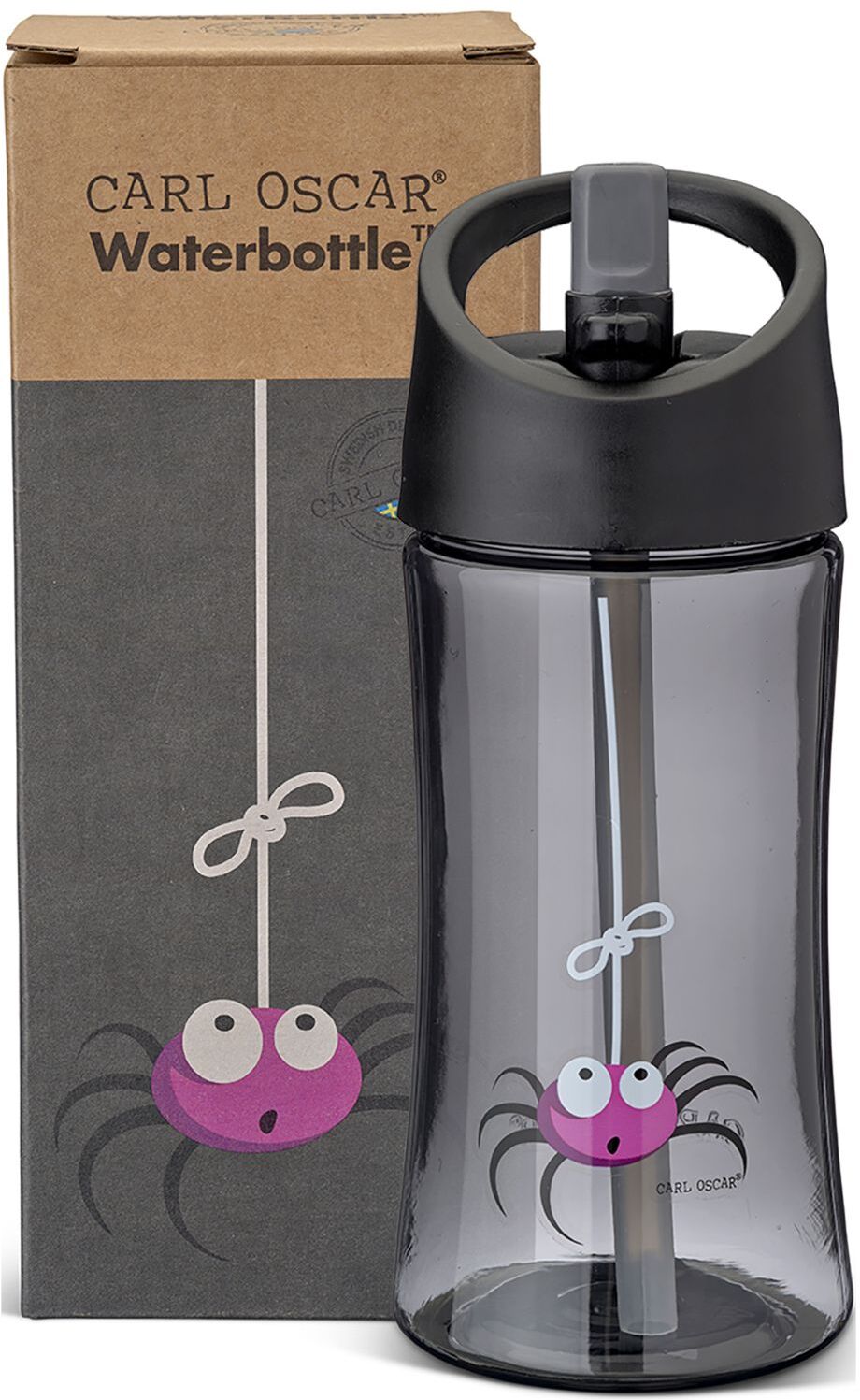 Carl Oscar Water Bottle Kids 0.35 L - Grey Home Meal Time Water Bottles Grå Carl Oscar