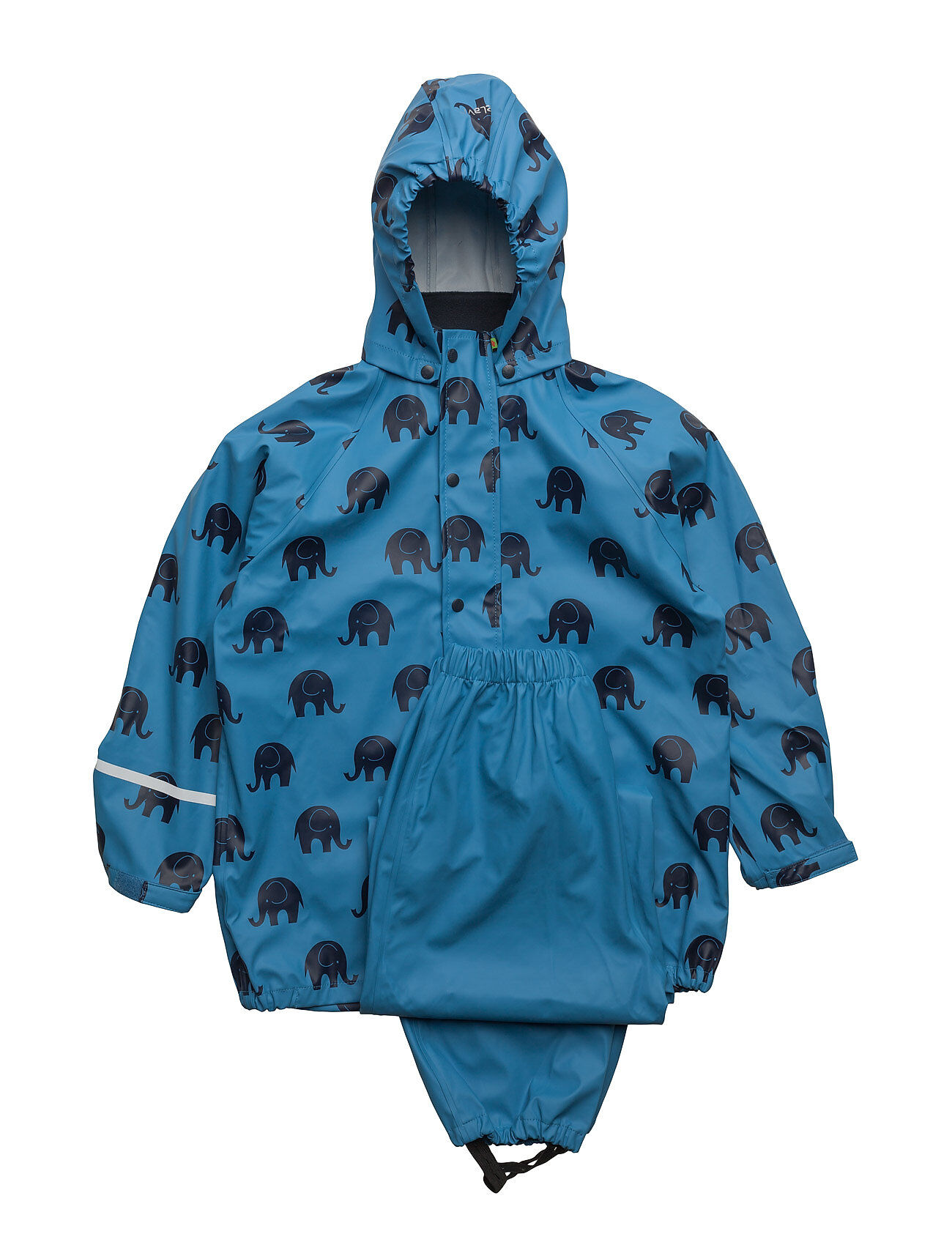 CeLaVi Rainwear Set W. Elepant Print Outerwear Coveralls Rainwear Sets & Coveralls Blå CeLaVi