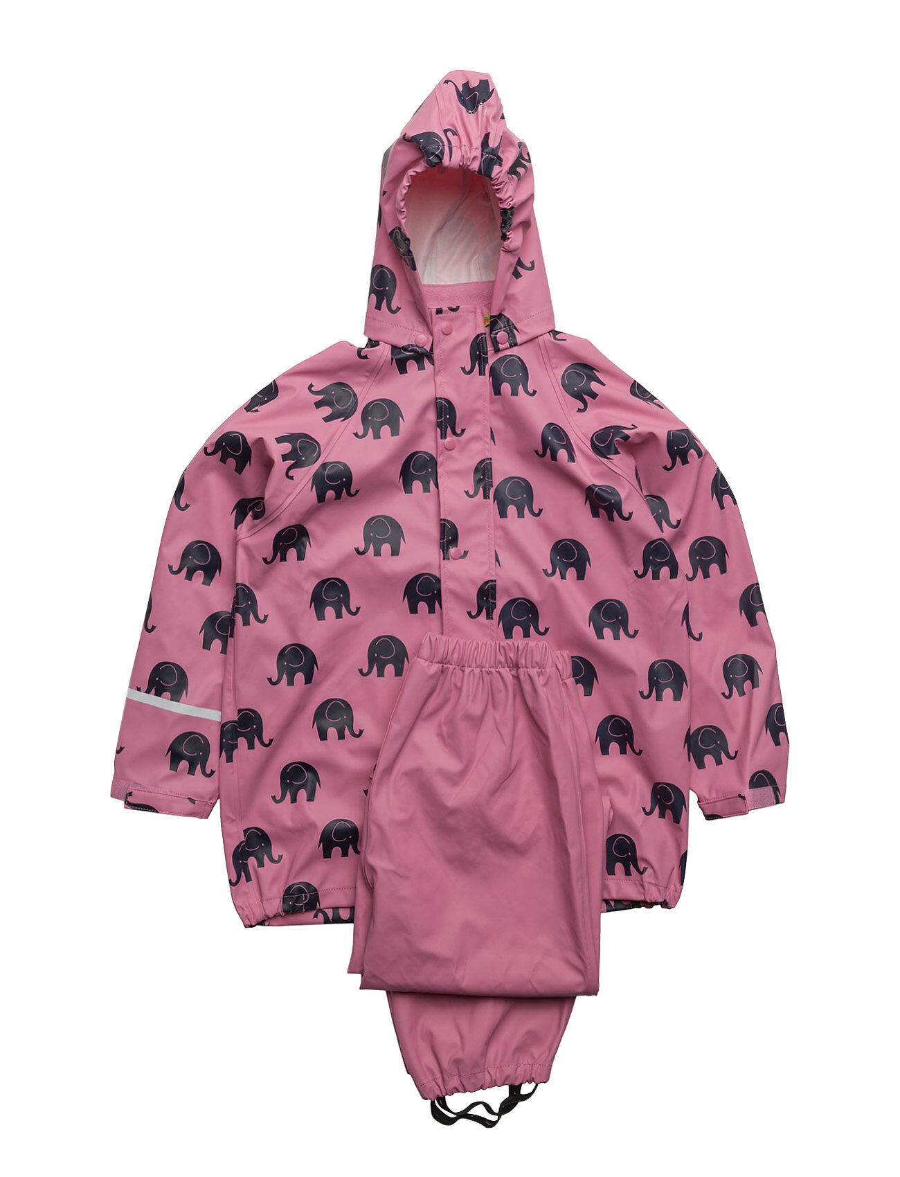 CeLaVi Rainwear Set W. Elepant Print Outerwear Coveralls Rainwear Sets & Coveralls Rosa CeLaVi