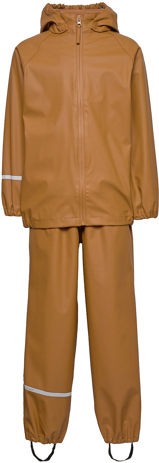 CeLaVi Basic Rainwear Set -Recycle Pu Outerwear Coveralls Rainwear Sets & Coveralls Brun CeLaVi