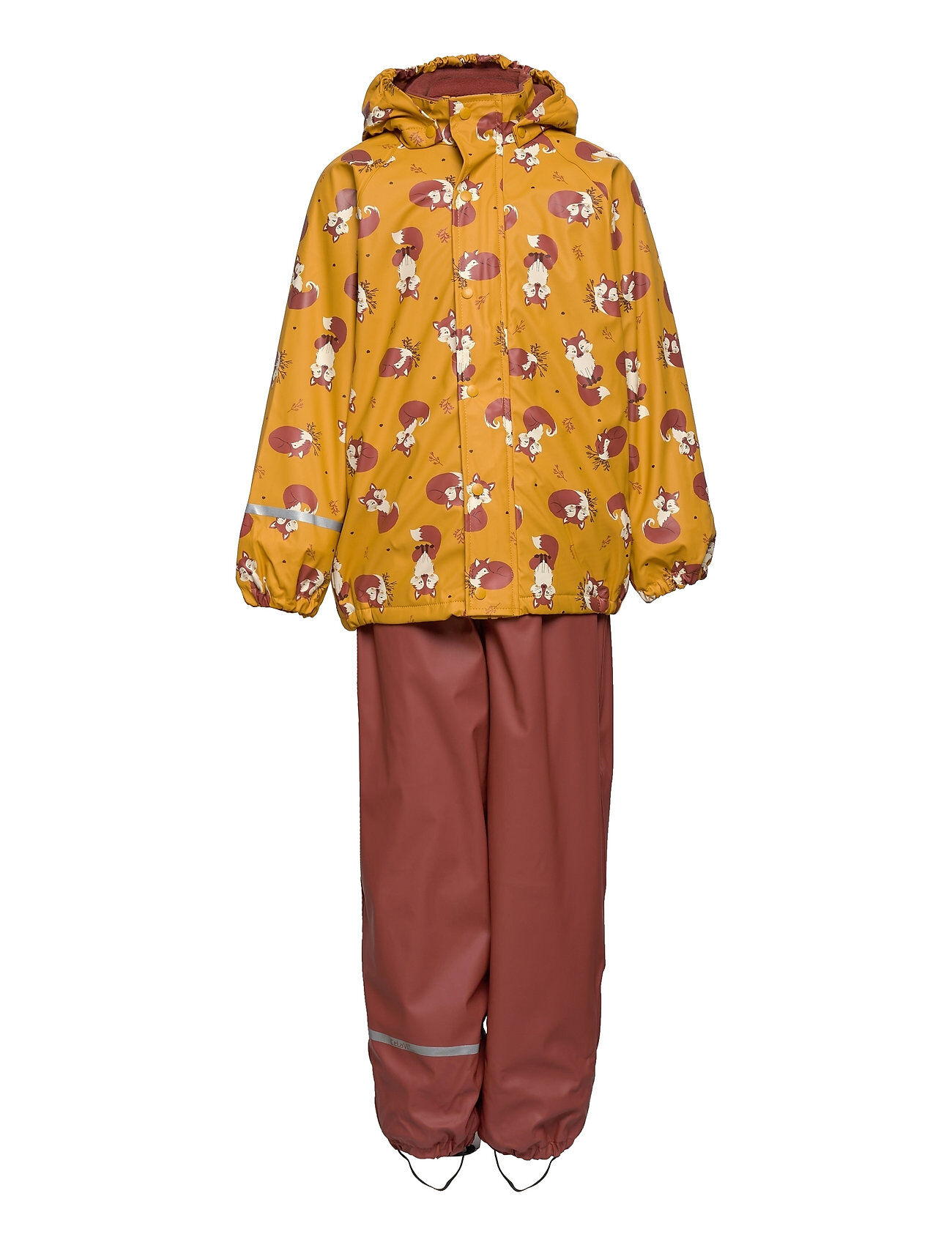 CeLaVi Rainwear Set -Aop, W.fleece Outerwear Coveralls Rainwear Sets & Coveralls Rosa CeLaVi