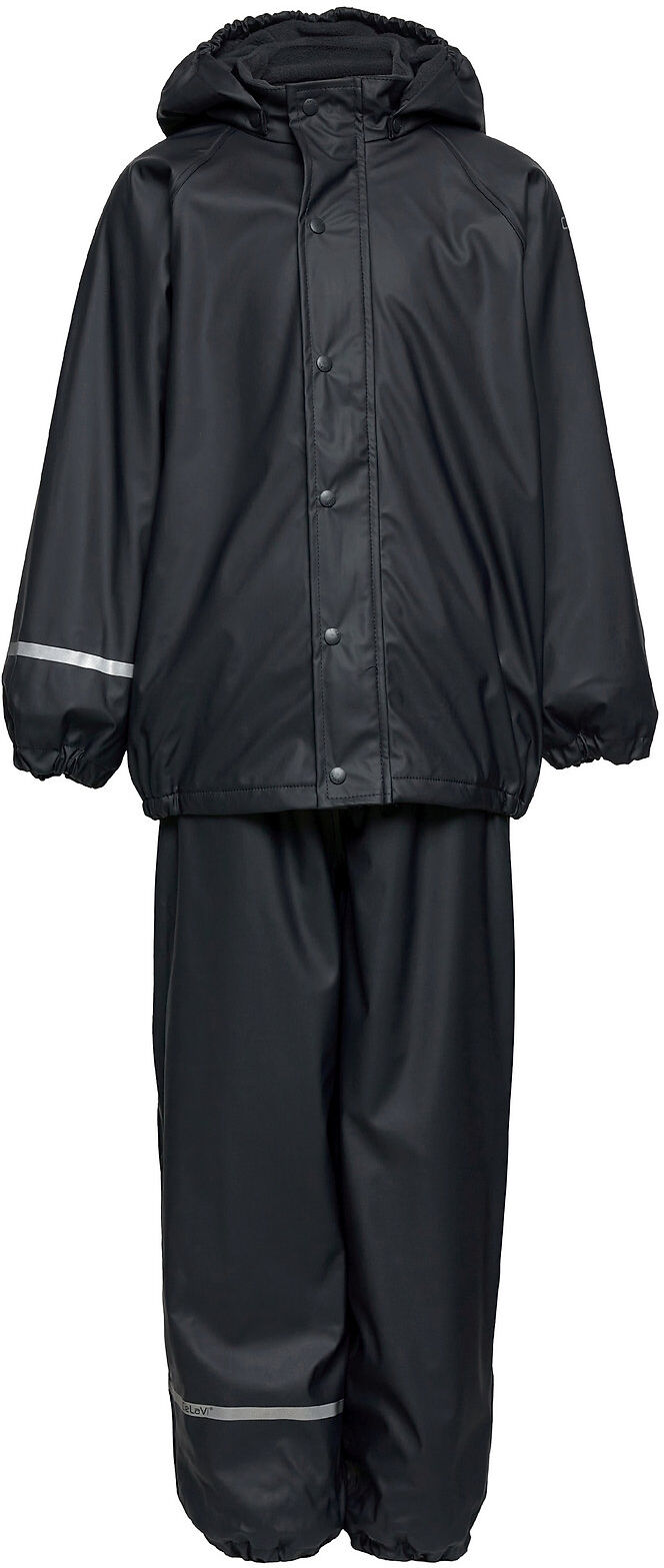 CeLaVi Rainwear Set -Solid, W.fleece Outerwear Coveralls Rainwear Sets & Coveralls Svart CeLaVi