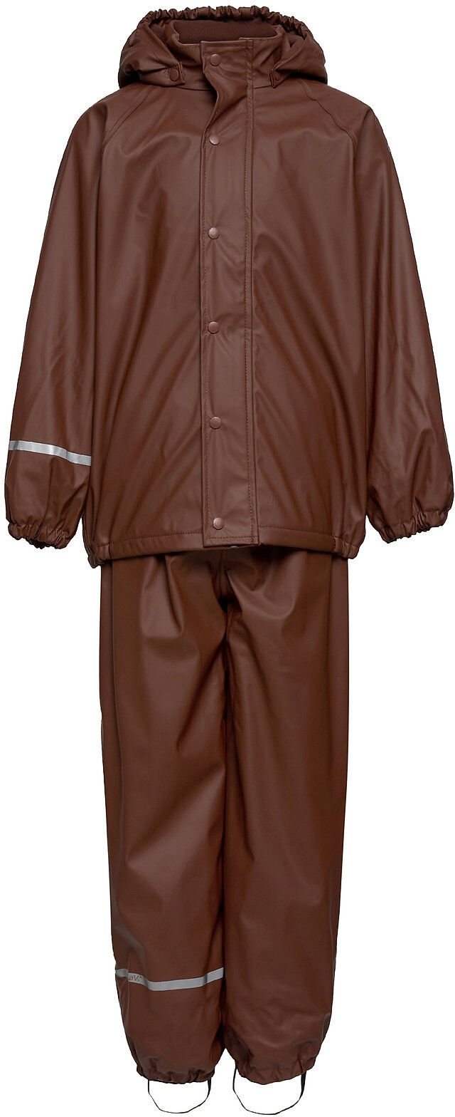 CeLaVi Rainwear Set -Solid, W.fleece Outerwear Coveralls Rainwear Sets & Coveralls Brun CeLaVi