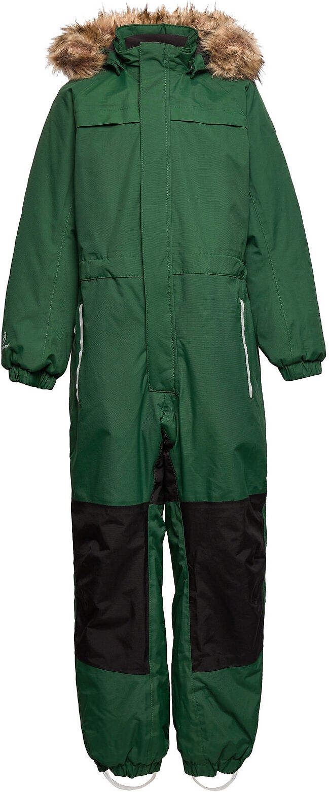 Color Kids Coverall W.fake Fur, Af 20.000 Outerwear Coveralls Snow/ski Coveralls & Sets Grønn Color Kids