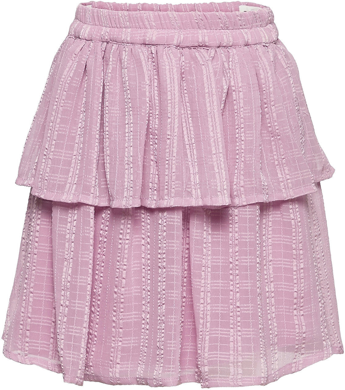 Creamie Skirt Chiffon Checks Skjørt Rosa Creamie