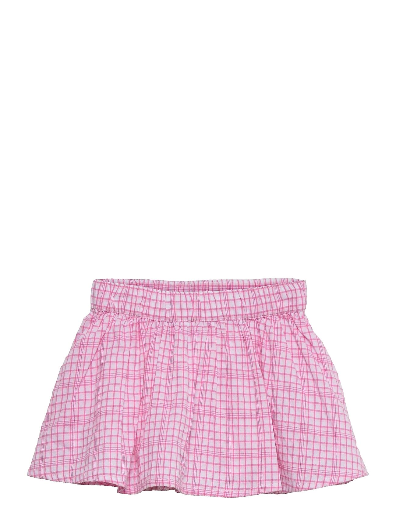 Creamie Skirt Checks Skjørt Rosa Creamie