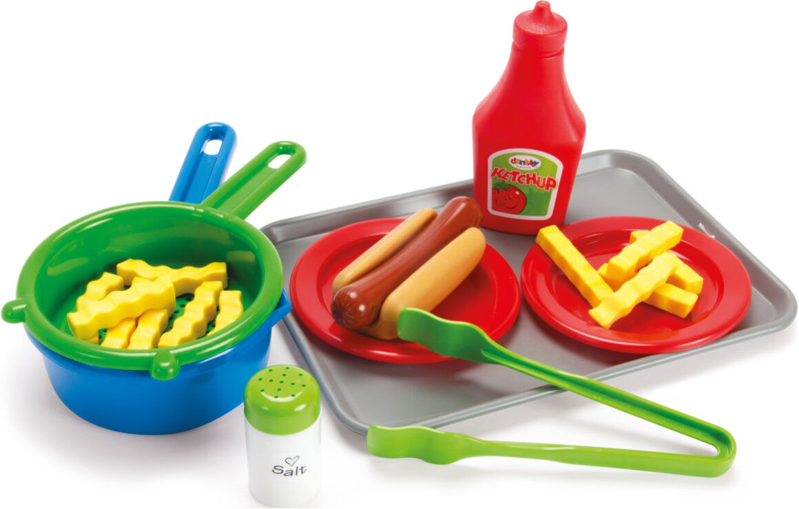 Dantoy Hotdog Set On Tray 22 Pcs Toys Toy Kitchen & Accessories Toy Kitchen Accessories Multi/mønstret Dantoy