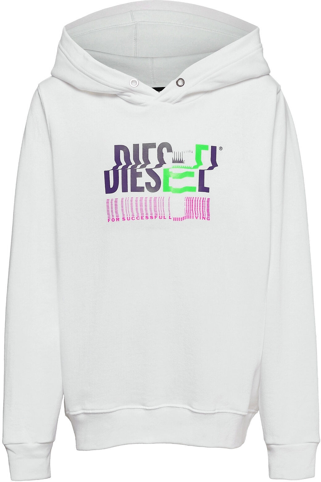 Diesel Sanghoodkliv Sweat-Shirt Hettegenser Genser Hvit Diesel