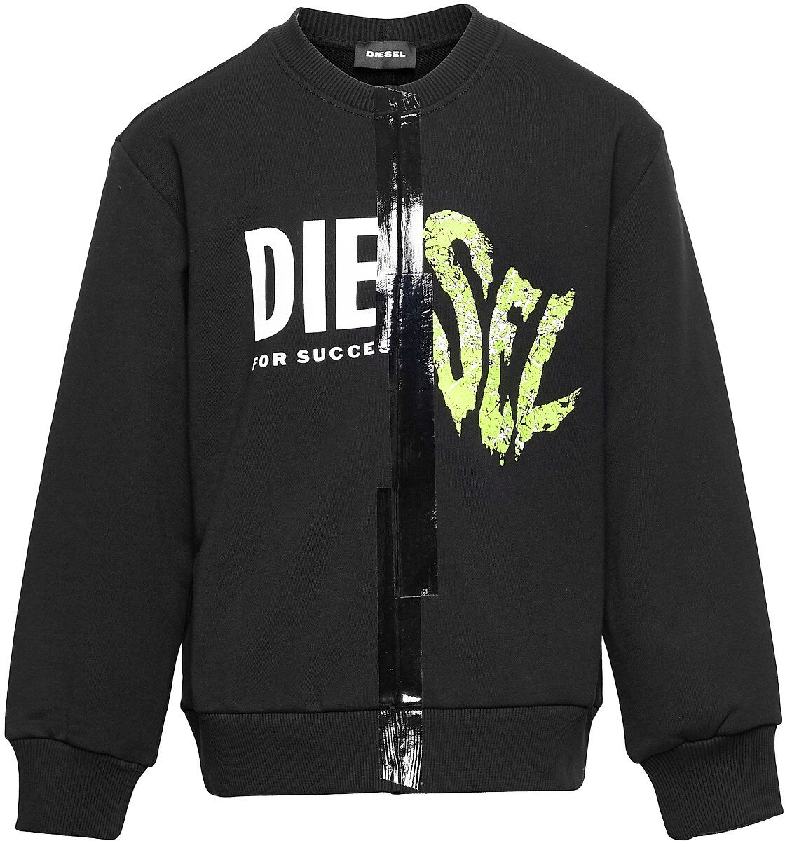 Diesel Sbiaysplit Over Sweat-Shirt Sweat-shirt Genser Svart Diesel