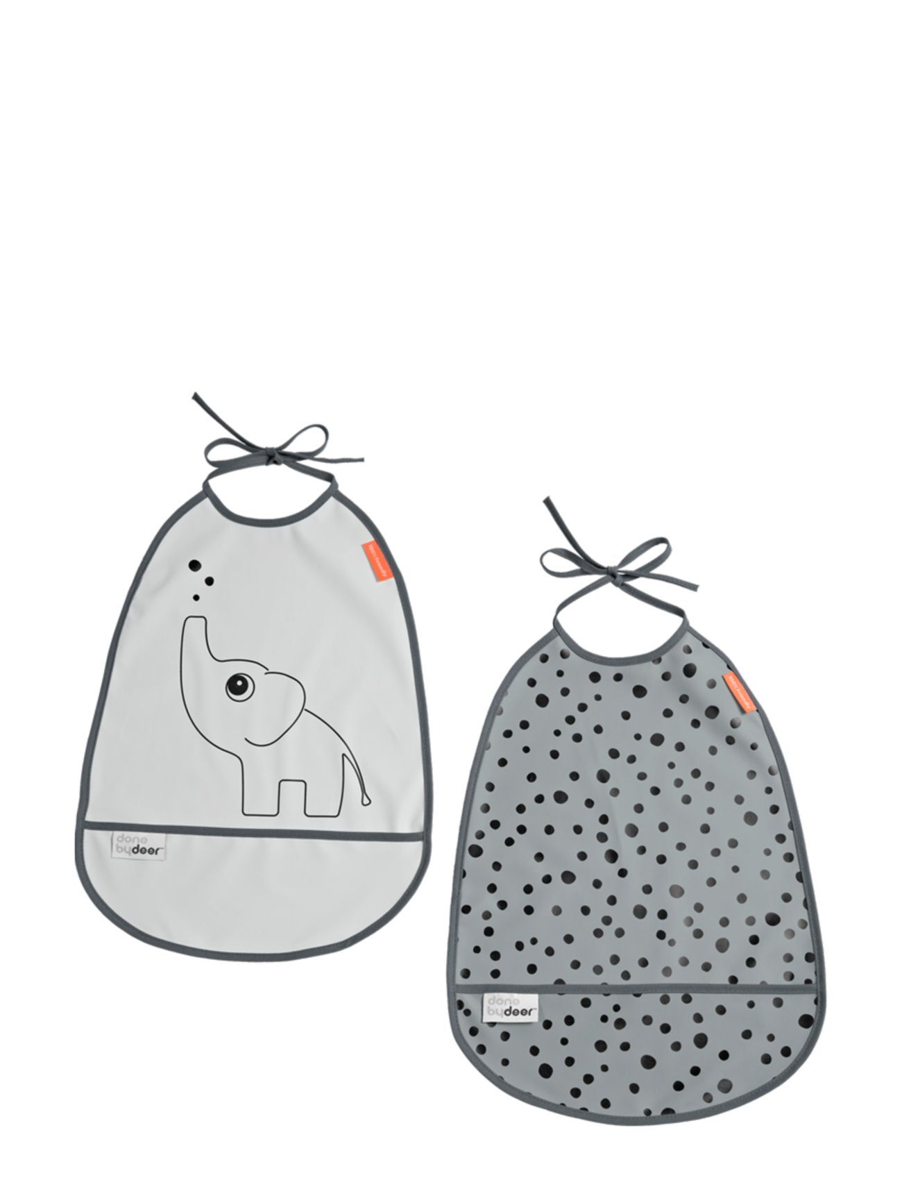 Done by Deer Bib 2-Pack Elphee Home Meal Time Bibs Grå D By Deer