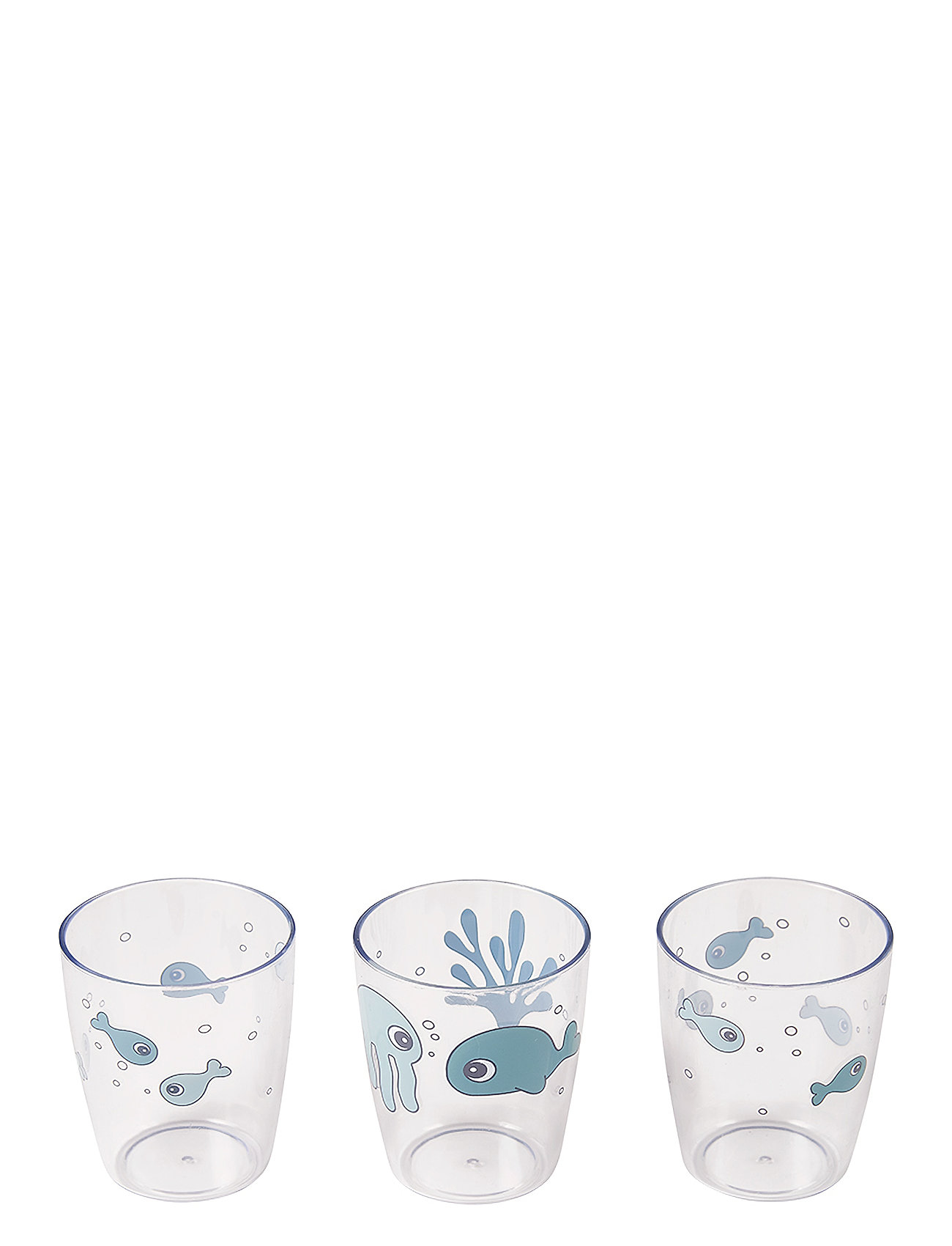 Done by Deer Yummy Mini Glass 3 Pcs Sea Friends Home Meal Time Cups & Mugs Cups Blå D By Deer