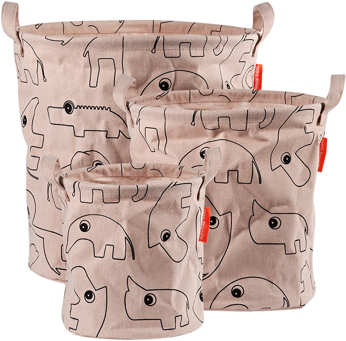 Done by Deer Storage Baskets 3 Pcs Contour Home Kids Decor Storage Rød D By Deer