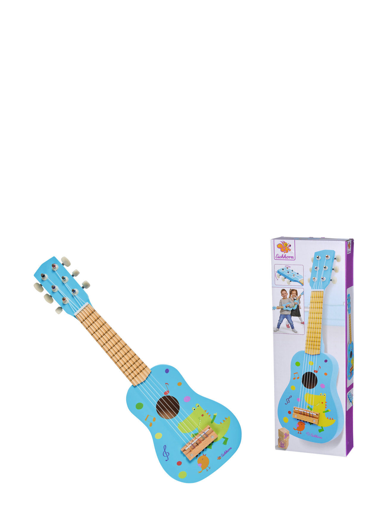 Eichhorn - Music Woodenguitar, 54Cm Toys Musical Instruments Blå Eichhorn