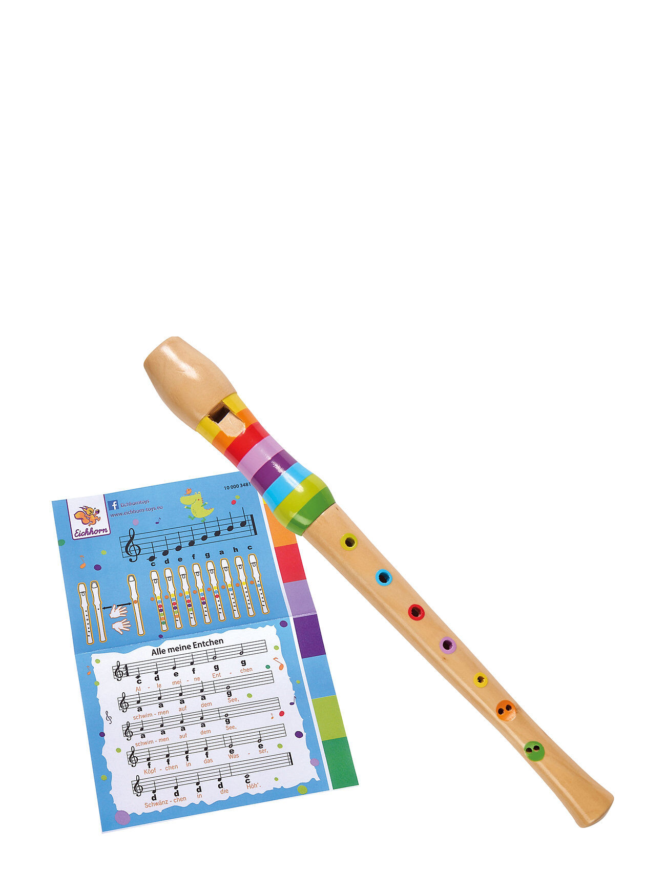 Eichhorn - Music Wooden-Flute, 32Cm Toys Musical Instruments Multi/mønstret Eichhorn