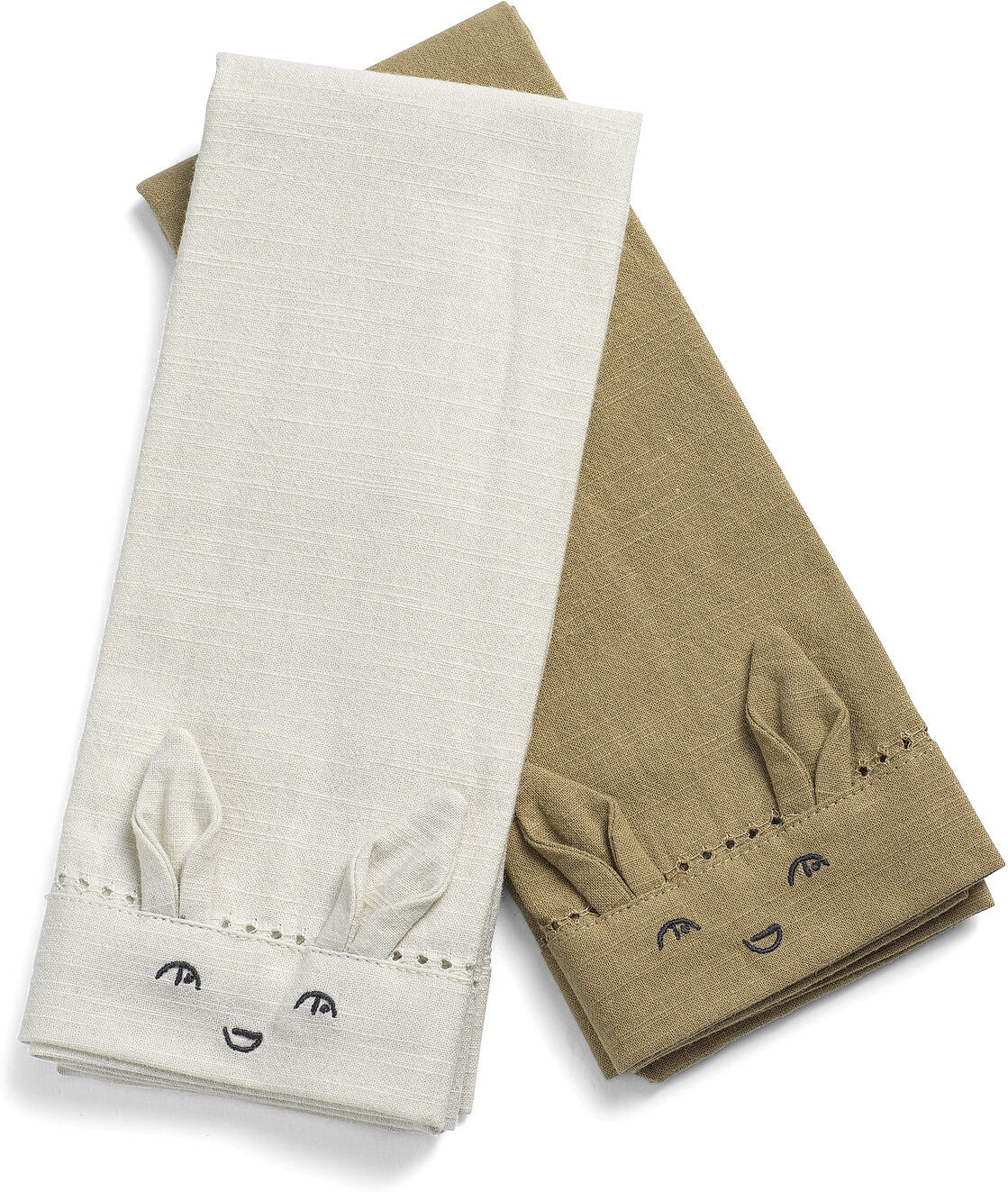 Elodie Details Baby Napkins 2Pcs - Lily White / Warm Sand Home Meal Time Napkins & Accessories Beige Elodie Details