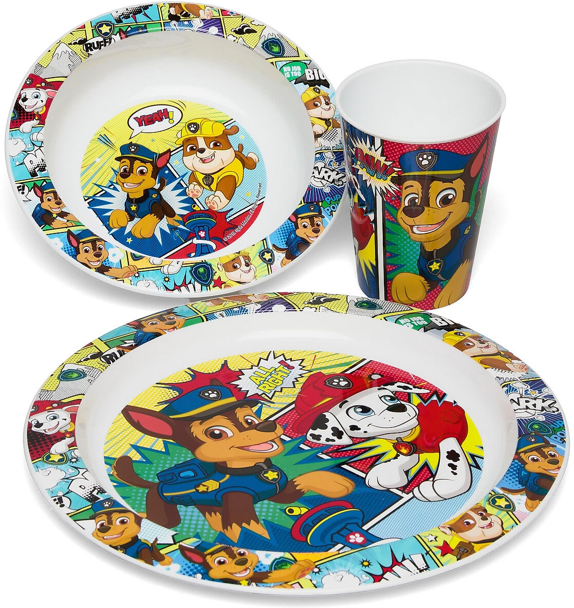 Euromic Paw Patrol 3-Pcs. Kids Microwavable Set Home Meal Time Dinner Sets Multi/mønstret Euromic