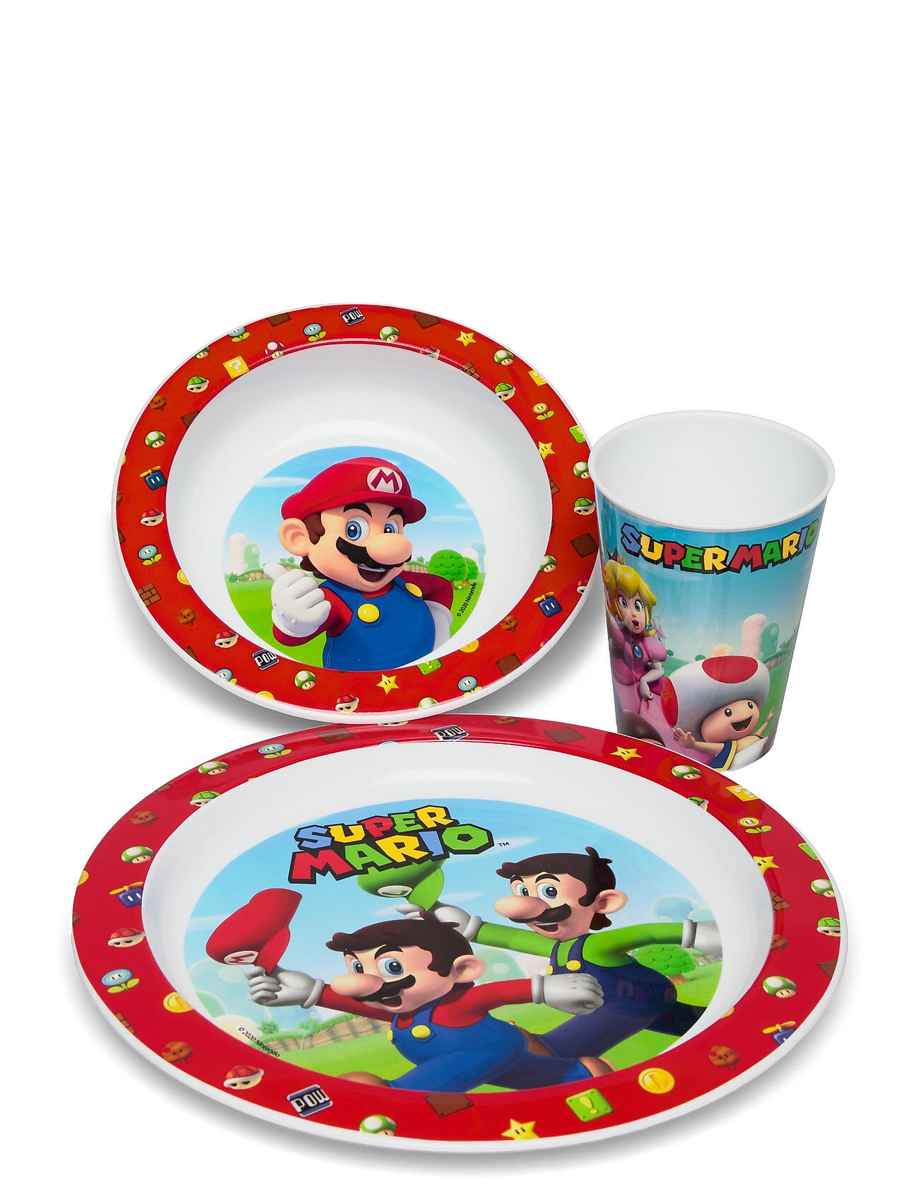 Euromic Super Mario 3-Pcs. Kids Microwavable Set Home Meal Time Dinner Sets Multi/mønstret Euromic