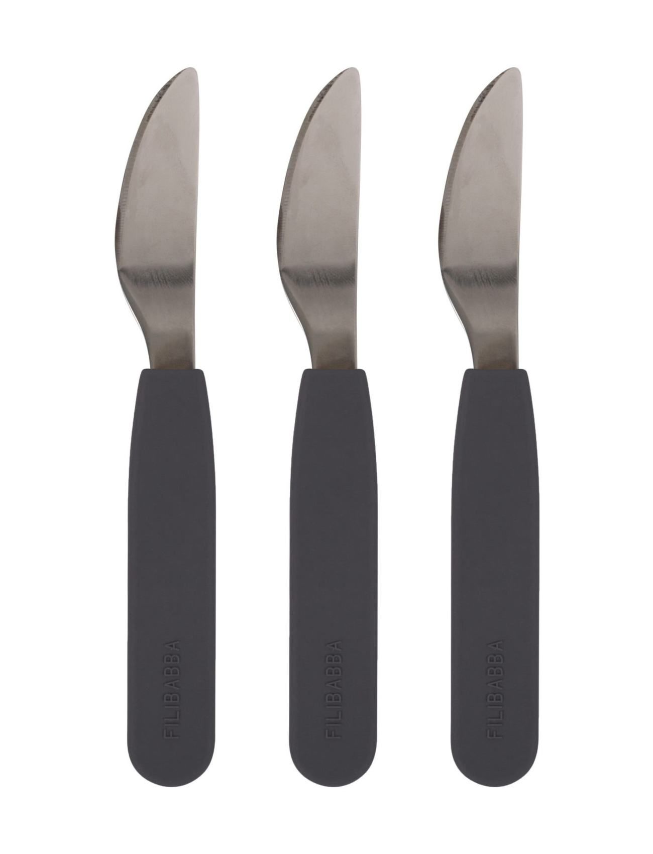 Filibabba Silic Knife 3-Pack - St Grey Home Meal Time Cutlery Svart Filibabba
