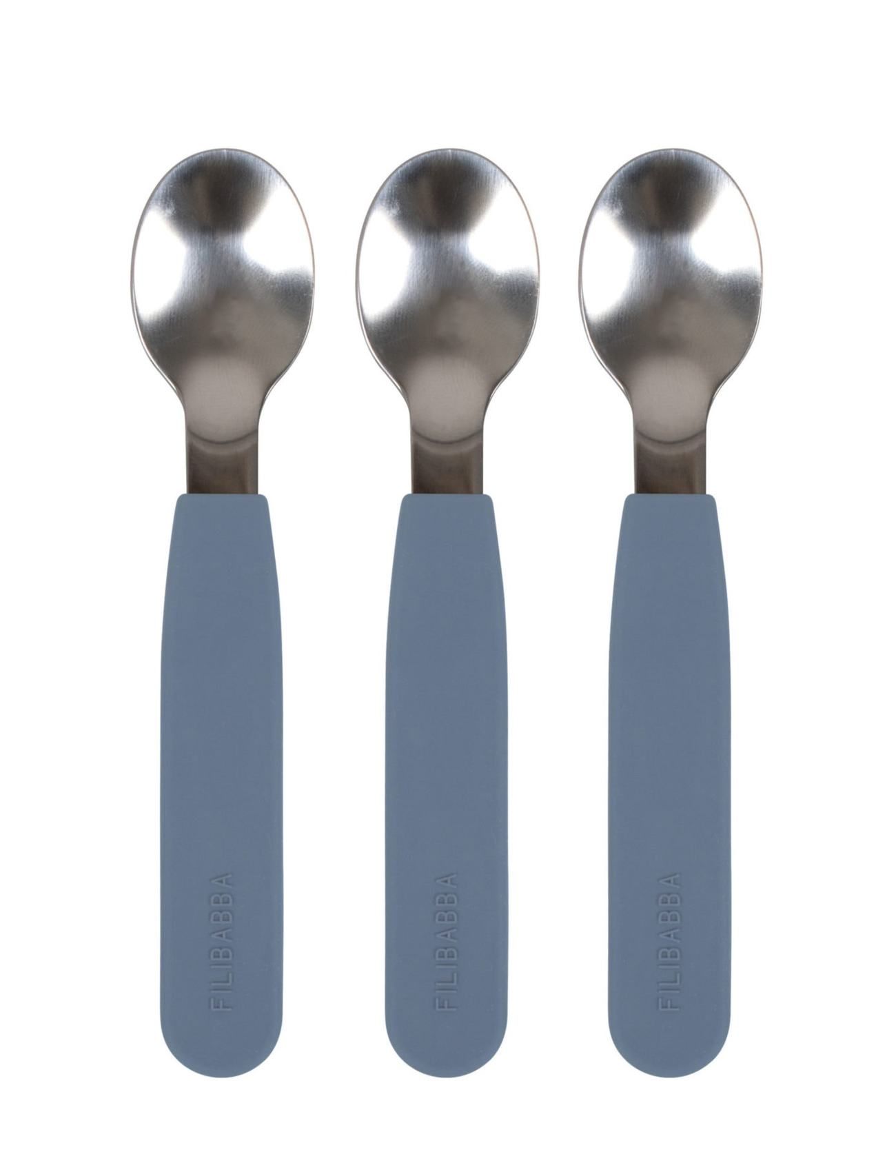 Filibabba Silic Spoons 3-Pack - Powder Blue Home Meal Time Cutlery Blå Filibabba
