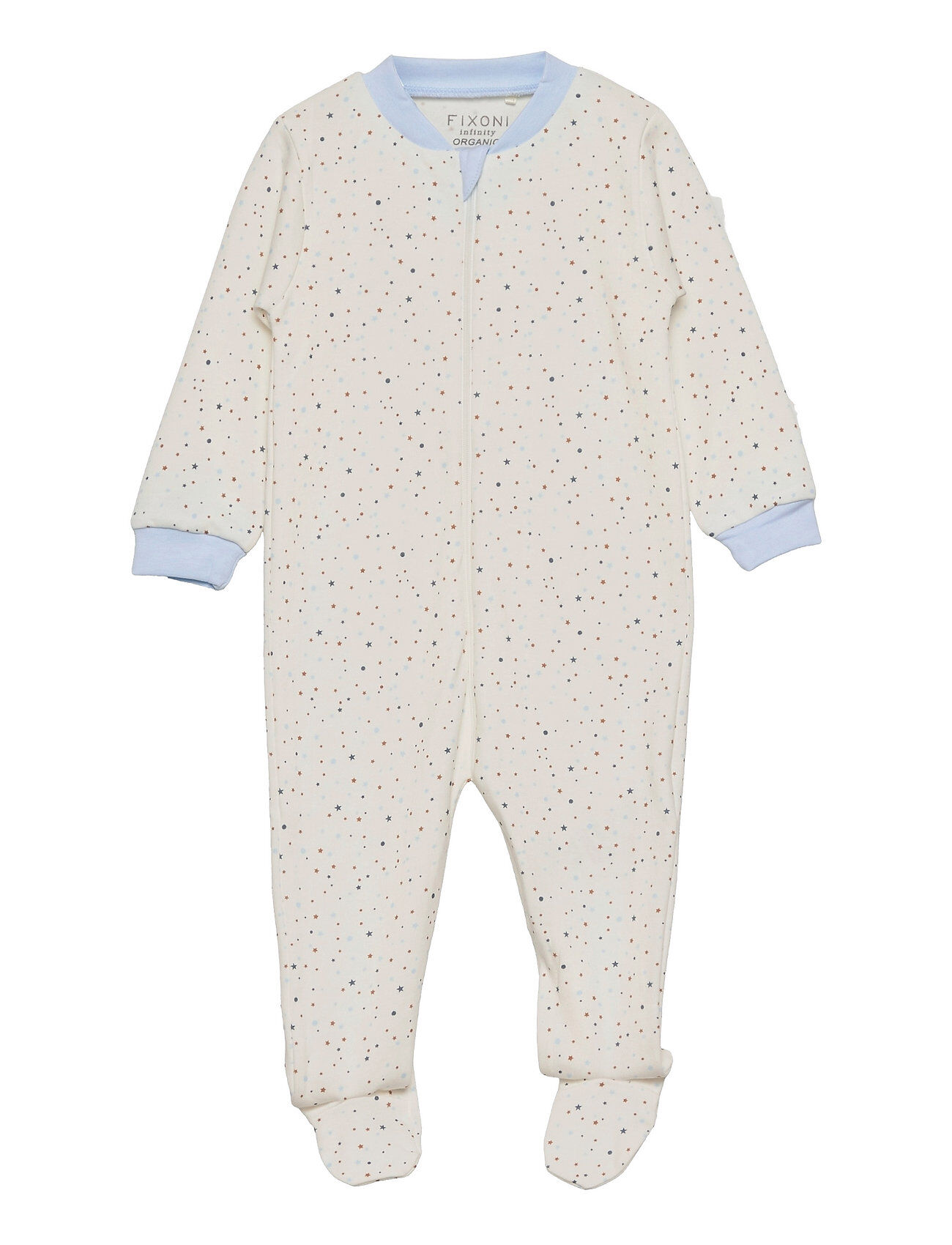 Fixoni Nightsuit W.zipper & Foot Pyjamas Sie Jumpsuit Hvit Fixoni