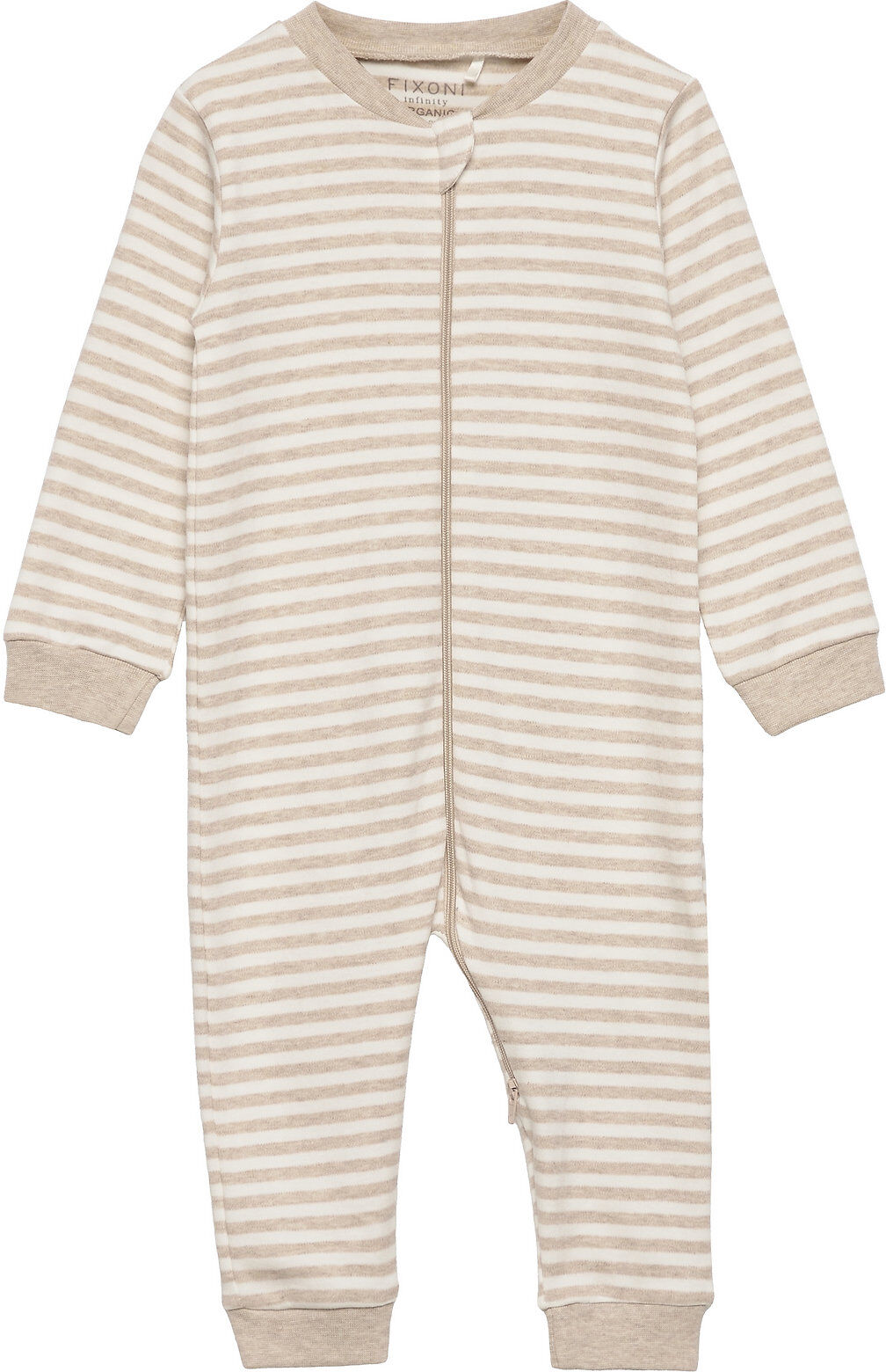 Fixoni Nightsuit W.zipper Pyjamas Sie Jumpsuit Beige Fixoni