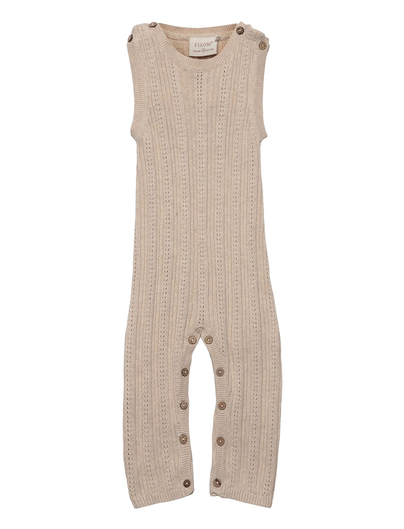 Fixoni Knit Romper Jumpsuit Beige Fixoni