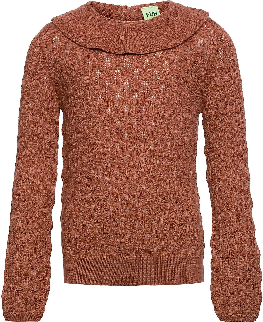 FUB Pointelle Blouse Pullover Brun FUB