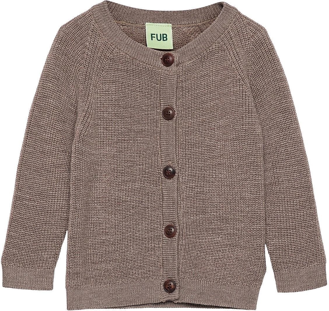 FUB Baby Rib Cardigan Strikkegenser Cardigan Brun FUB