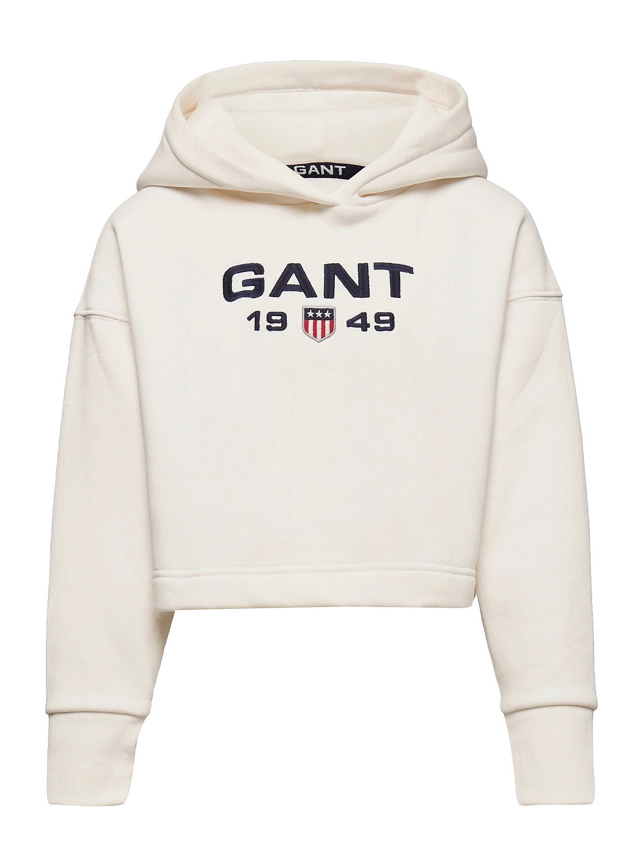 GANT D1. Gant Retro Shield Hoodie Hettegenser Genser Hvit GANT