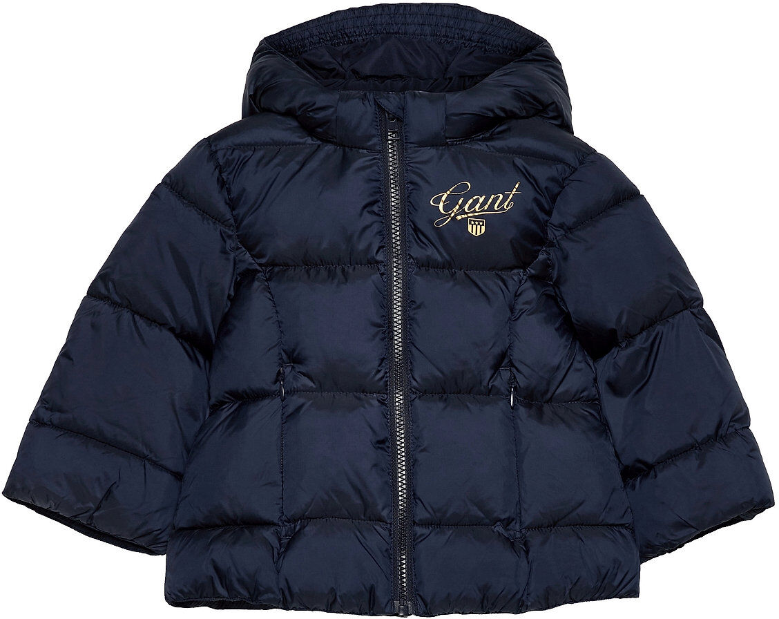 GANT D1. Script Shield Puffer Jacket Fôret Jakke Blå GANT